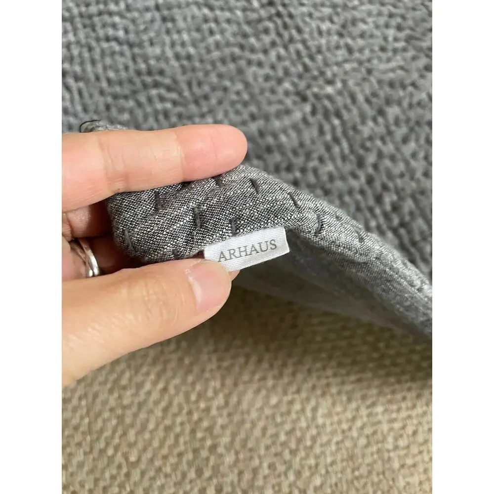 Arhaus Pickstitch Gray Quilted Pillow Sham 1 SHAM ONLY